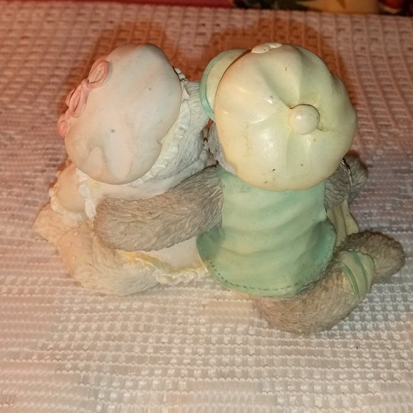 BEAUTIFUL VINTAGE CALICO KITTENS 'PAWS-ITIVITY IN LOVE" CERAMIC LOVE DECOR - Picture 6 of 8